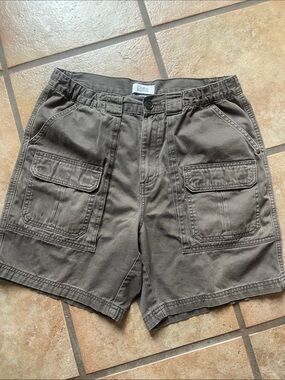 croft & barrow Brown Cargo Shorts with Front Flap Pockets
